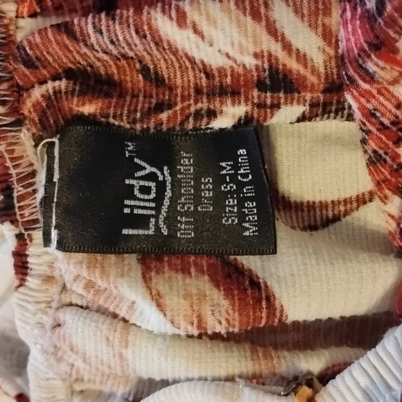 Lildy Woman's Brown & Beige Off Shoulder High Low Hem Dress, Size: S-M - Picture 6 of 12